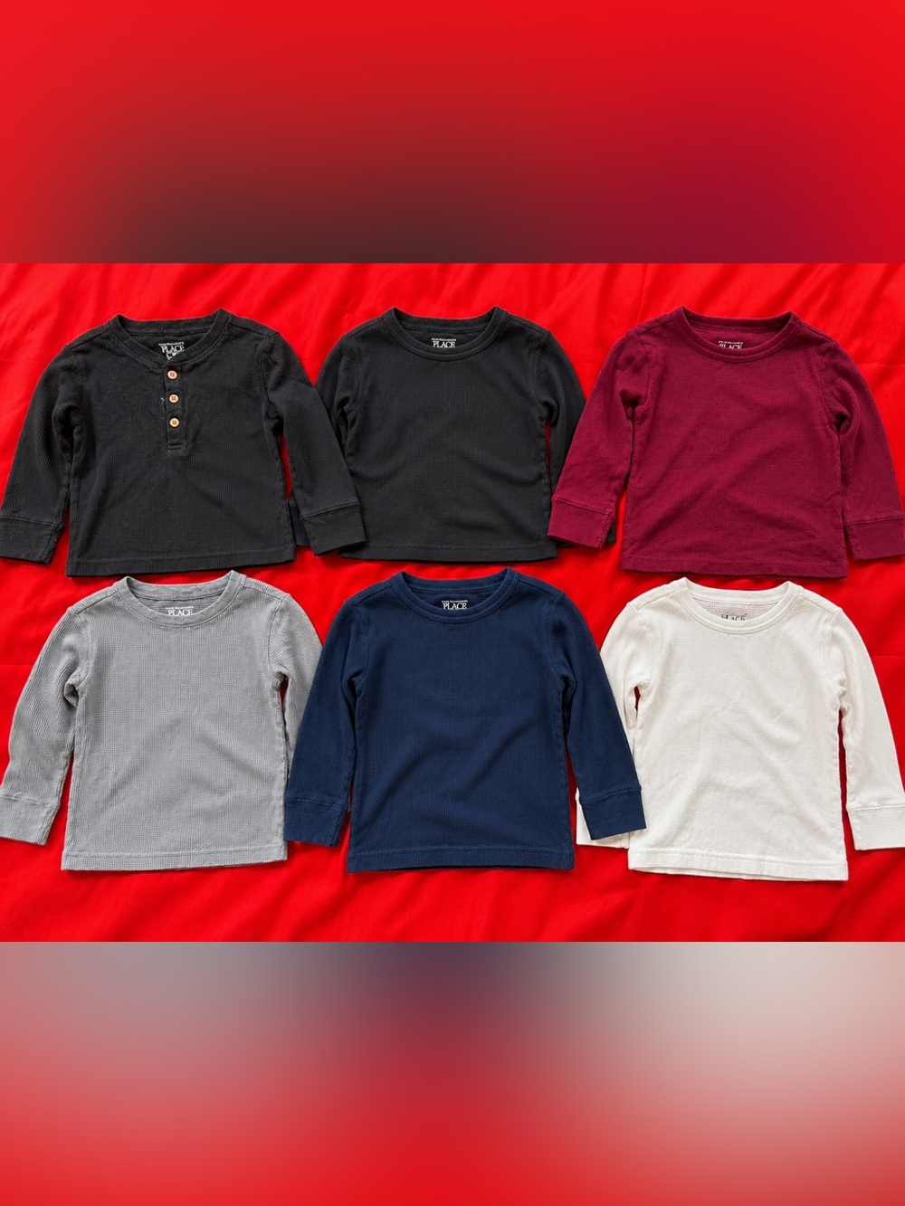 Thermal Kids Long-Sleeve Tee Pack - Black, Navy, Gray, wine and White